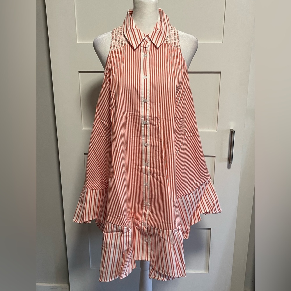 Free People Red and White Stripe Sample Dress Size XS